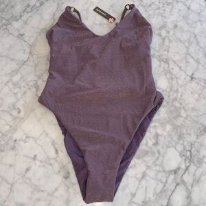 SUMMERFUL ONE PIECE PURPLE & GOLD SWIMSUIT L